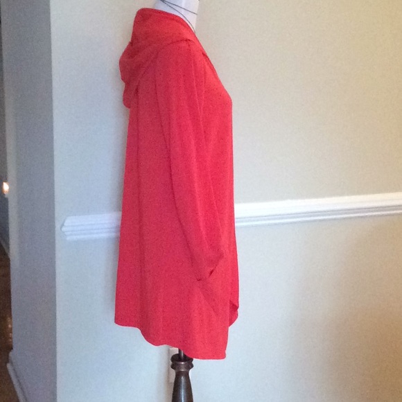 Cable & Gauge orange red knit hooded jacket - Picture 6 of 14